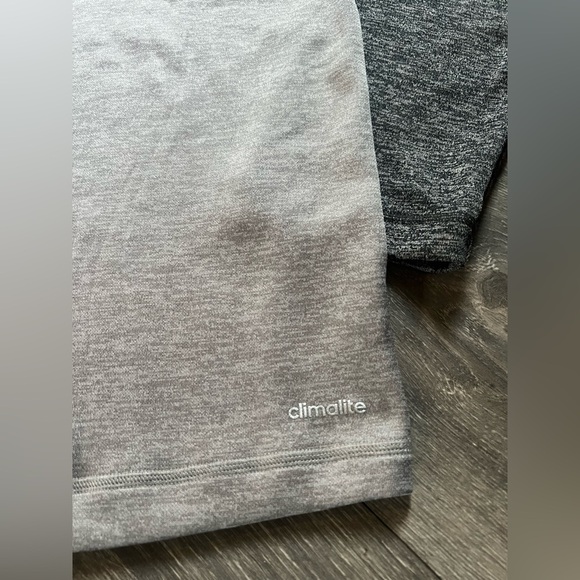 Adidas Climalite Training Long Sleeve Zipper Henley Top in Heathered Gray Size L - Picture 8 of 10